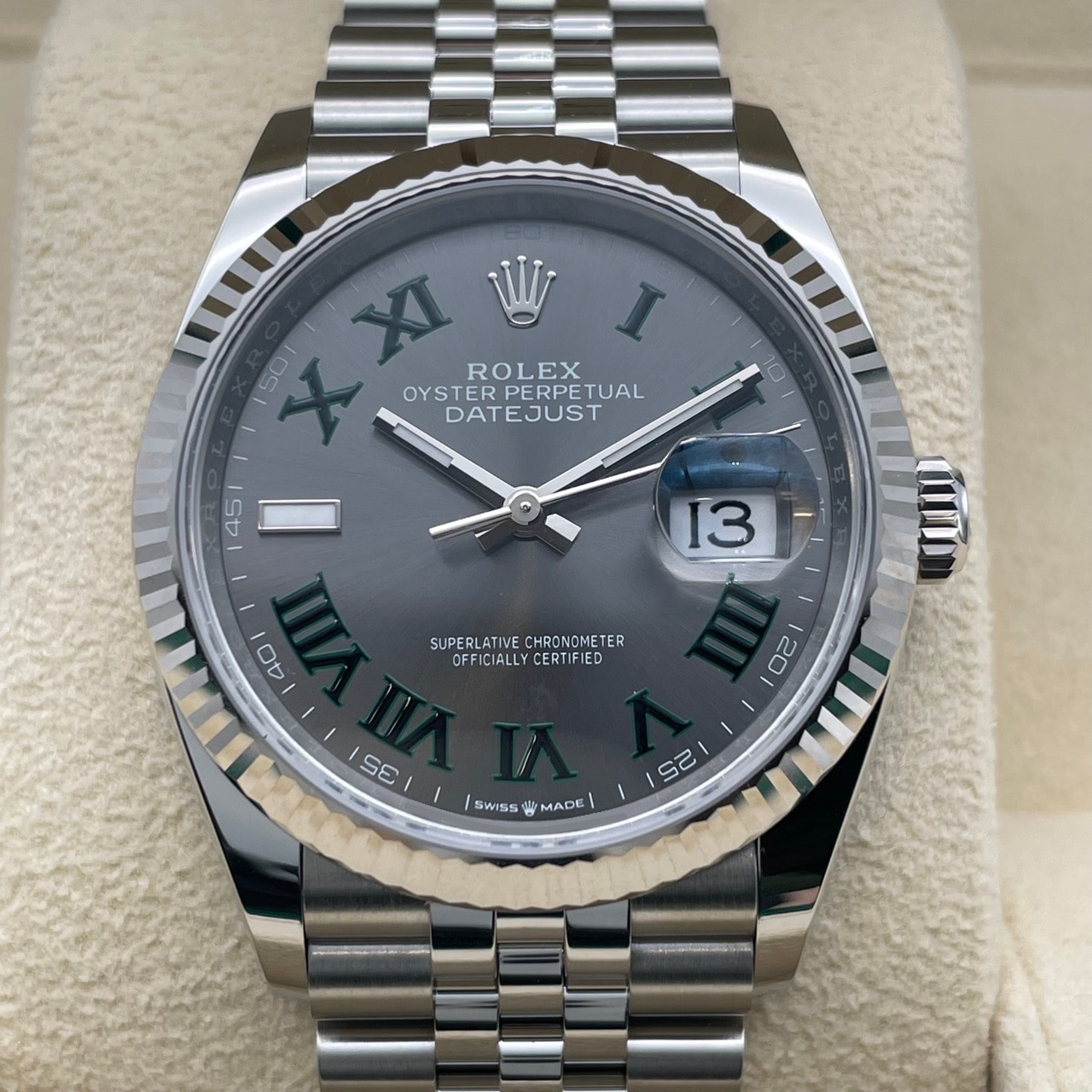 ロレックス デイトジャスト 126234 スレート ステンレスチール＋ホワイトゴールド 36mm