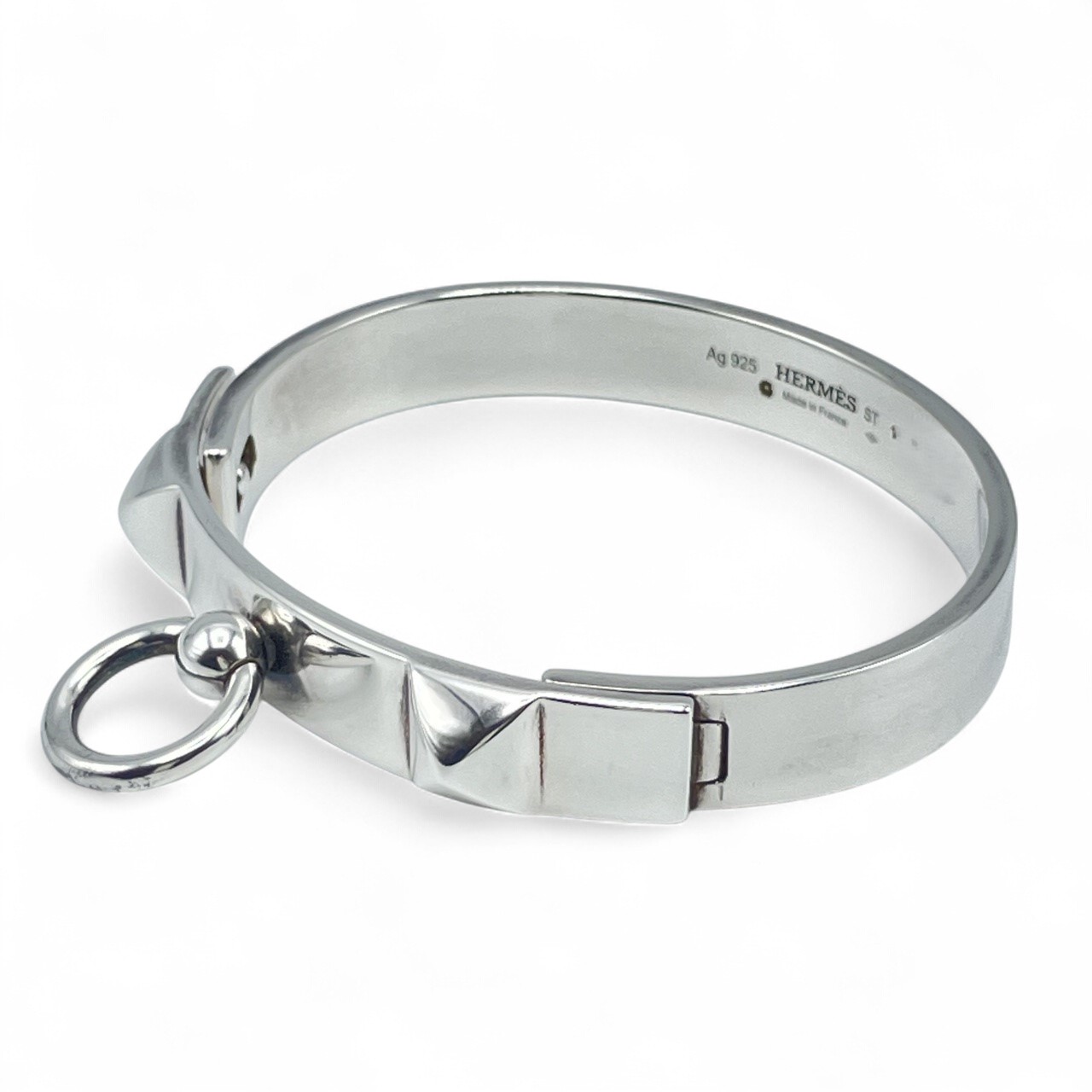 エルメス コリエ・ド・シアン ブレスレット PM H115424B シルバー シルバー金具
