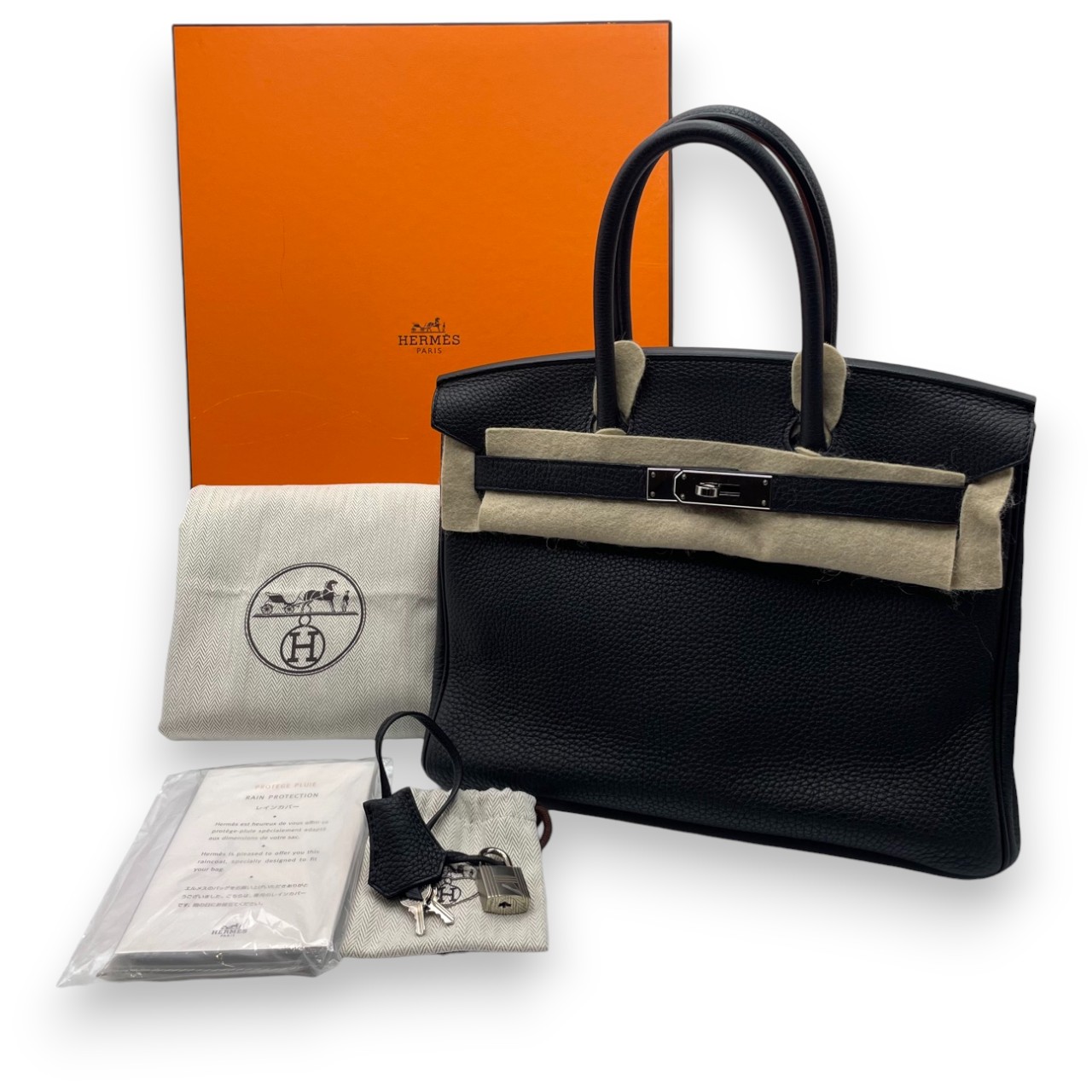 エルメス バーキン 30 ノワール トゴ シルバー金具 D刻印