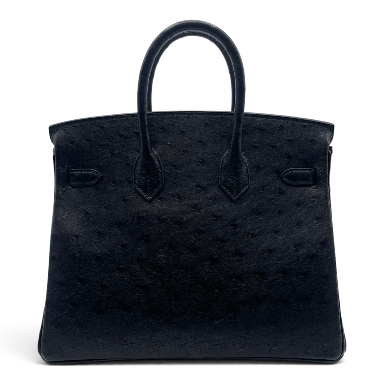 エルメス バーキン 25 ノワール オーストリッチ シルバー金具 G刻印