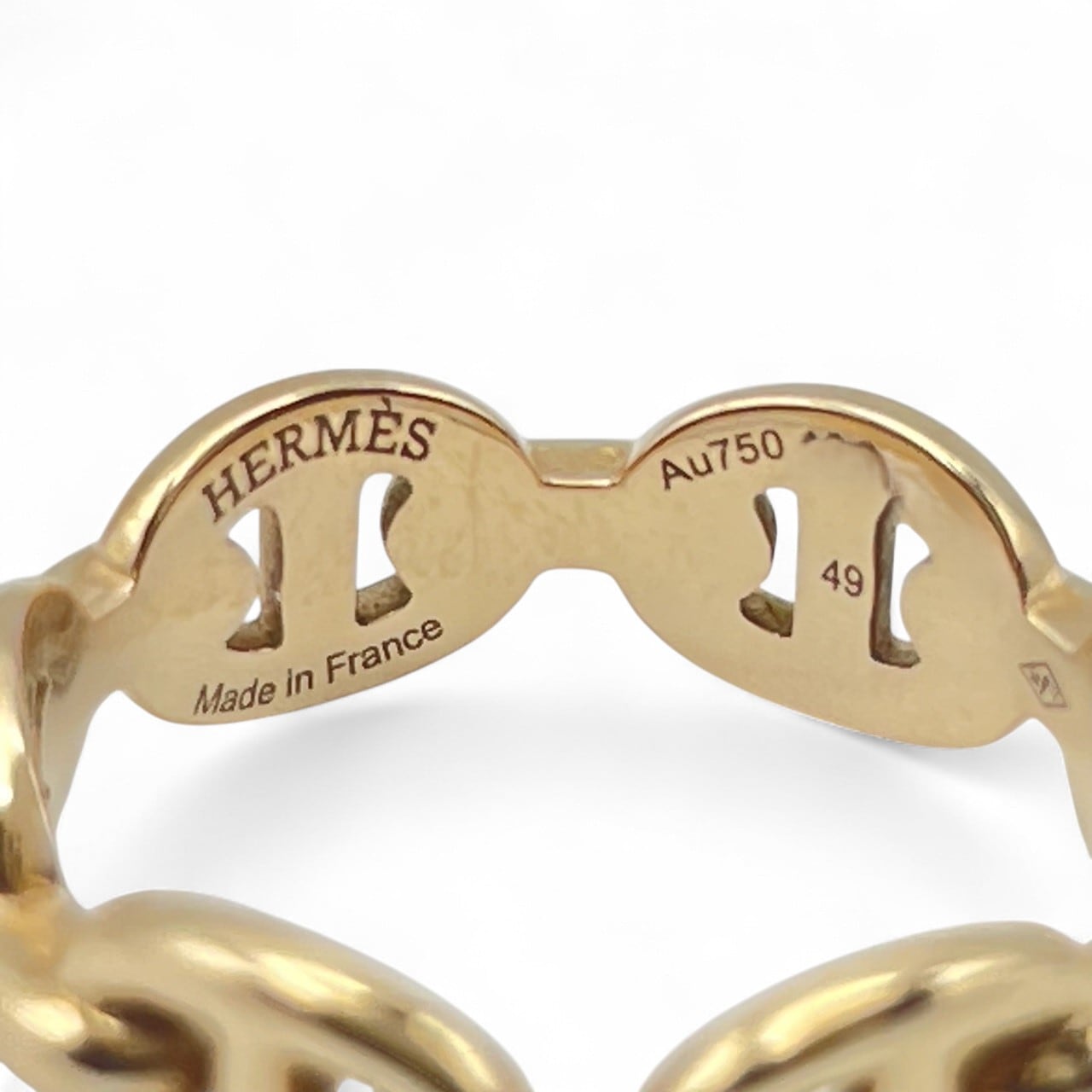 美品　エルメス　HERMES シェーヌダンクル　アンシェネリング　49 hermes エルメス シェーヌダンクル アンシェネリング シルバー 9