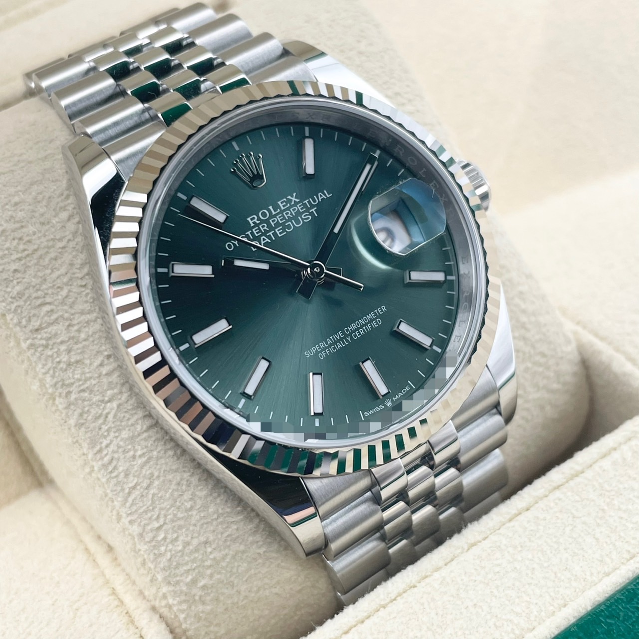 ロレックス デイトジャスト 126234 ミントグリーン ジュビリーブレス 36mm