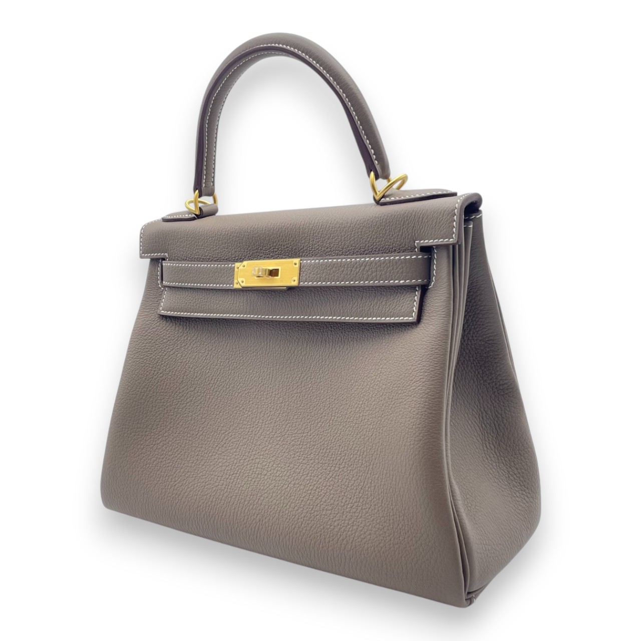 エルメス ケリー 28 エトゥープ トゴ マットゴールド金具 K刻印