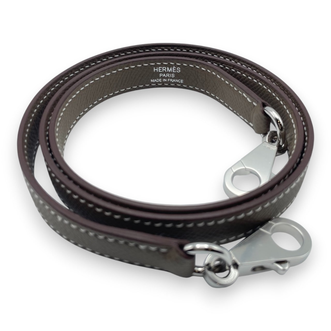 未使用 ケリーベルト エトゥープ シルバー金具 W刻印 HERMES ケリーベルト エトゥープ ベルト ヴォーエプソン グレーブラウン