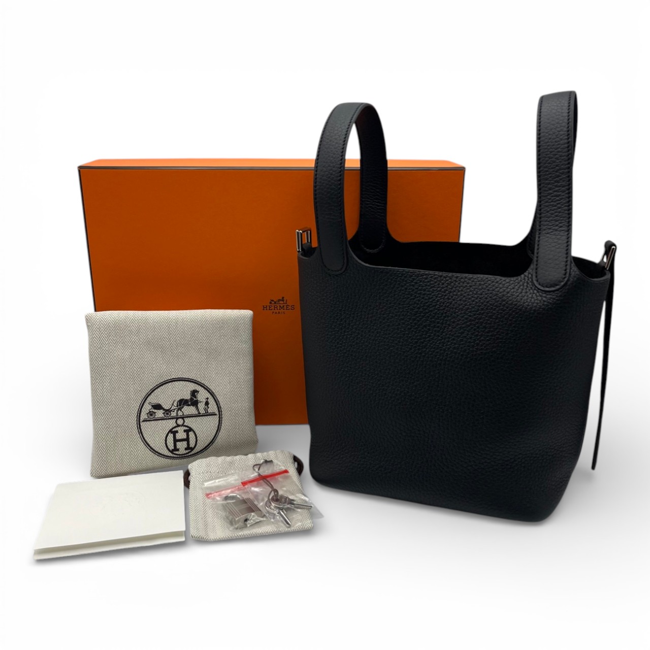 エルメス ピコタンロック PM ノワール トリヨンクレマンス シルバー金具 K刻印