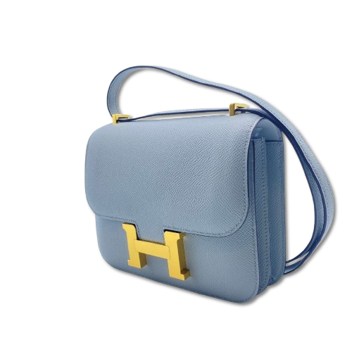 ①HERMES エルメス コンスタンス ベルト ライトブルー HERMES】エルメス コンスタンス ベルト リバーシブル クシュベル