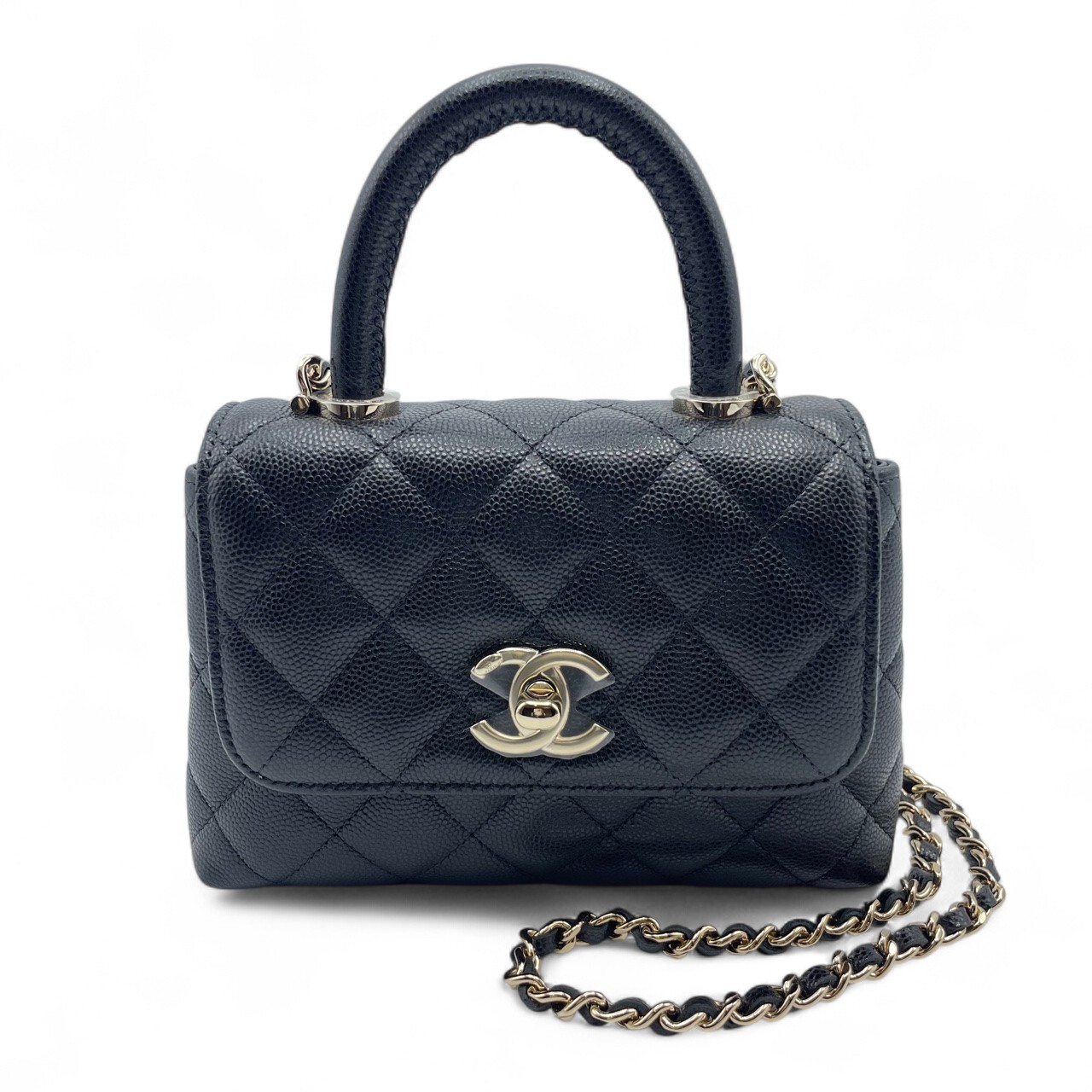 最終値下げ！新品シャネルマイクロミニココハンドルハンドバッグマトラッセ キャビア CHANEL シャネル ショルダーバッグ マイクロミニ ココハンドル