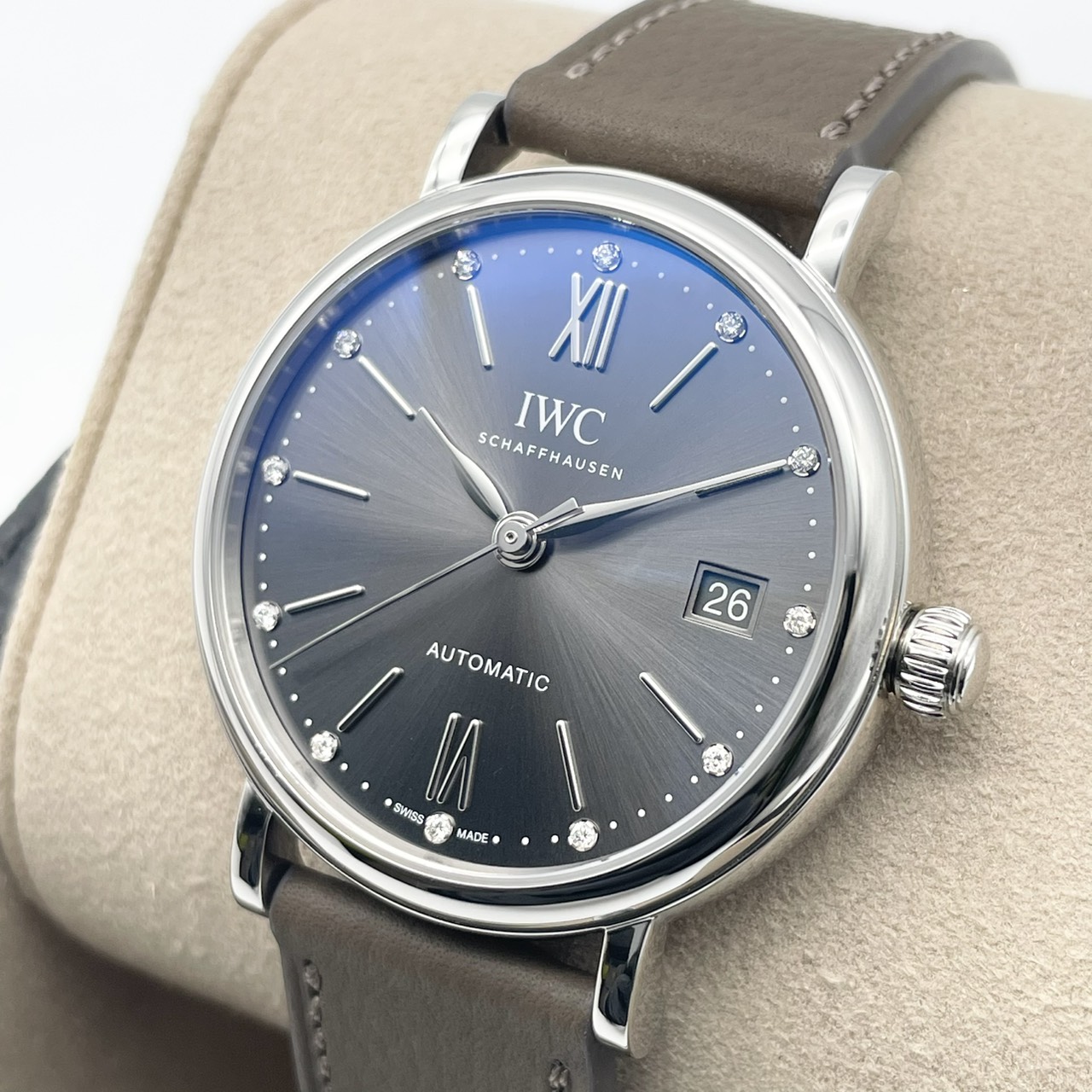 【保証書日付2025年12月】IWC ポートフィノ IW458603 グレー ダイヤモンド 37mm
