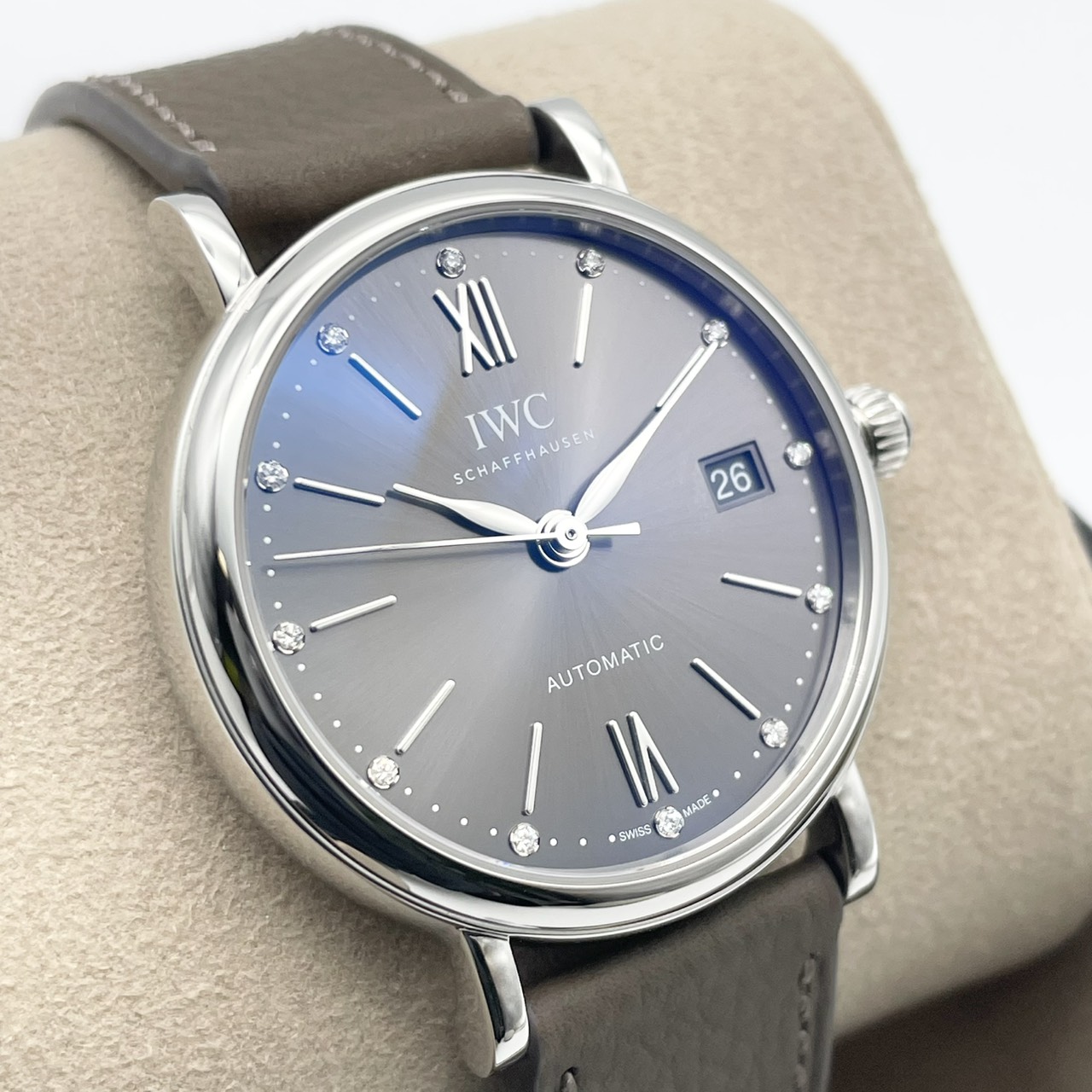 【保証書日付2025年12月】IWC ポートフィノ IW458603 グレー ダイヤモンド 37mm