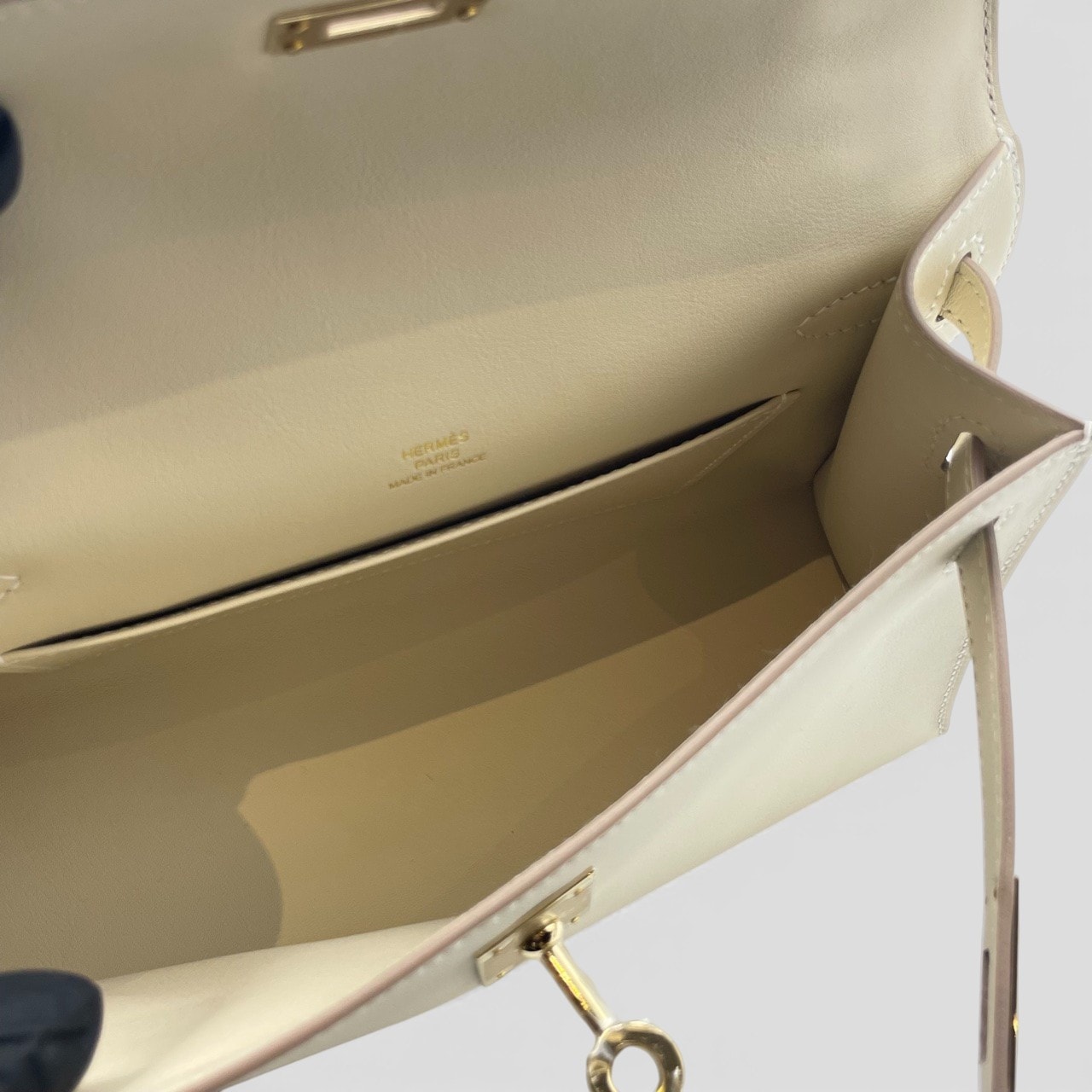 エルメス ポシェットケリー 22 クレ スイフト シャンパンゴールド金具