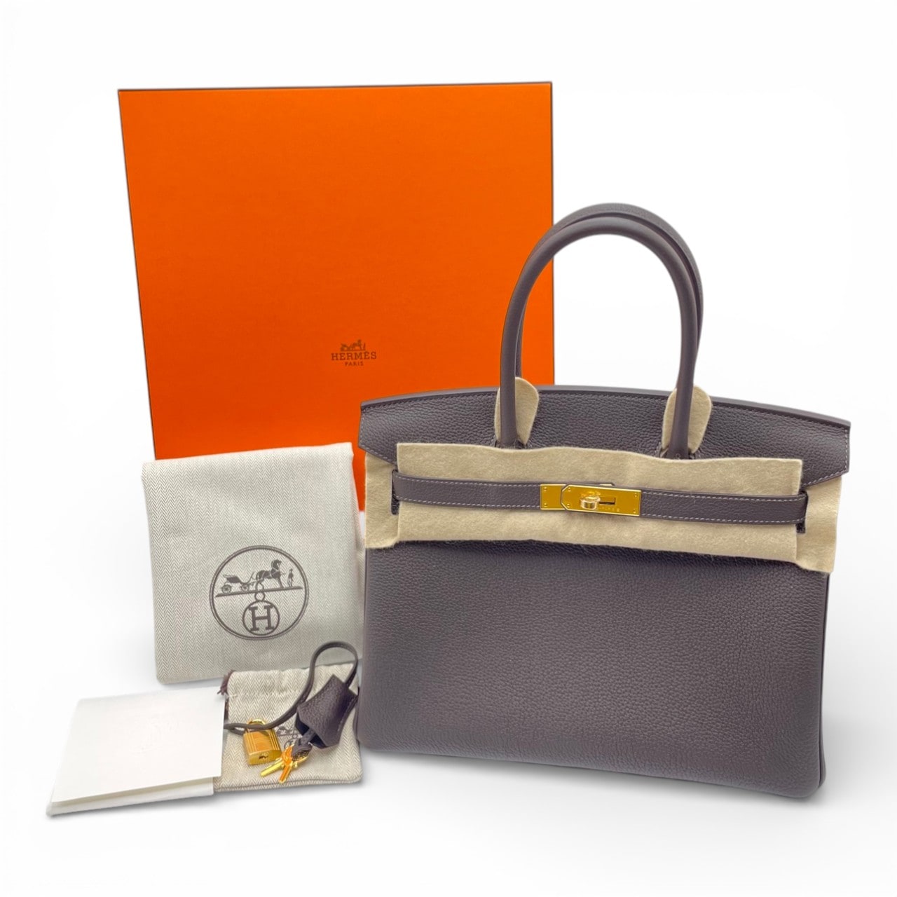 エルメス バーキン 30 べブラン トゴ ゴールド金具 K刻印