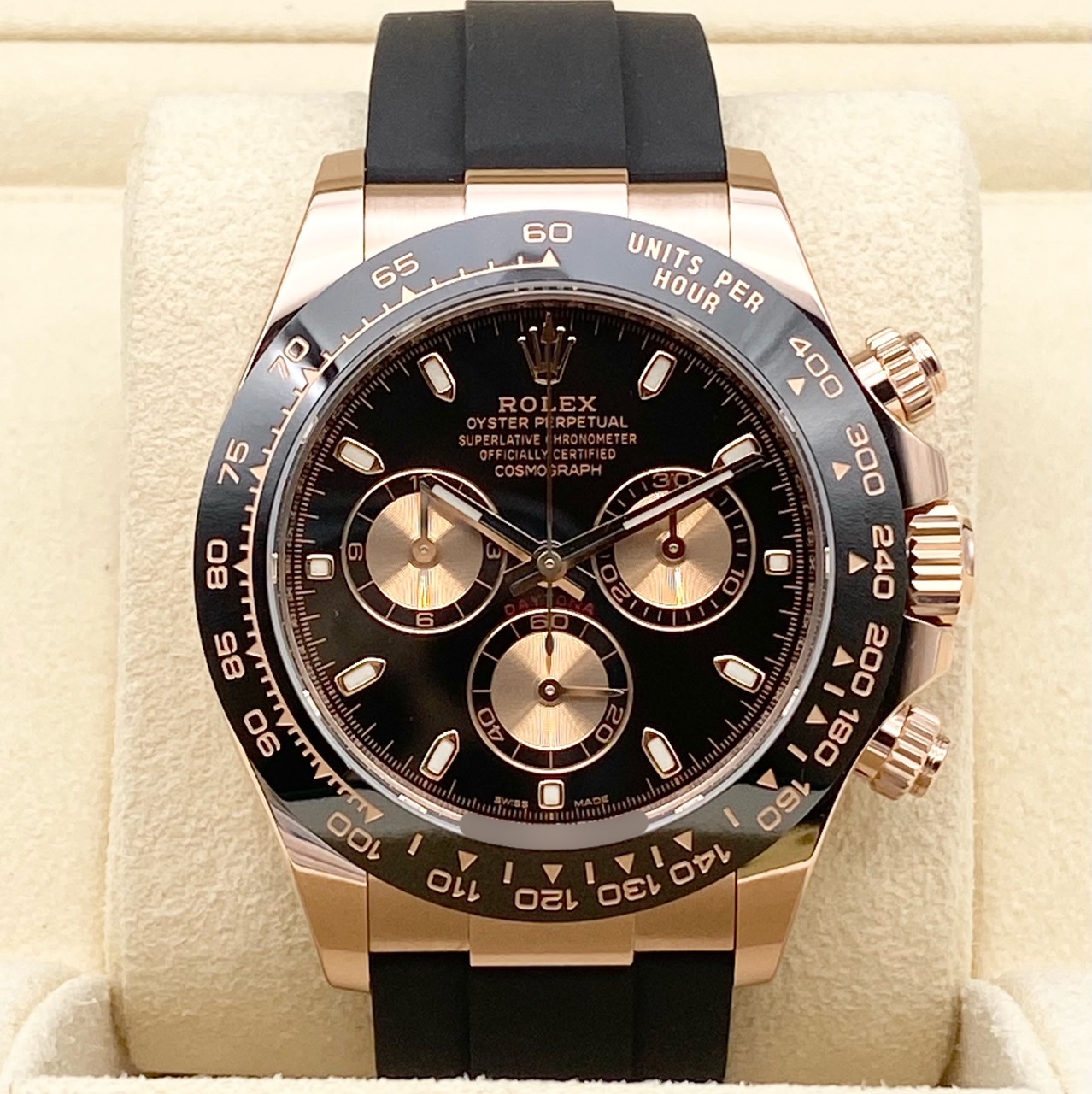 ロレックス デイトナ 116515LN ブラックラバーベルト ブラック&ピンク