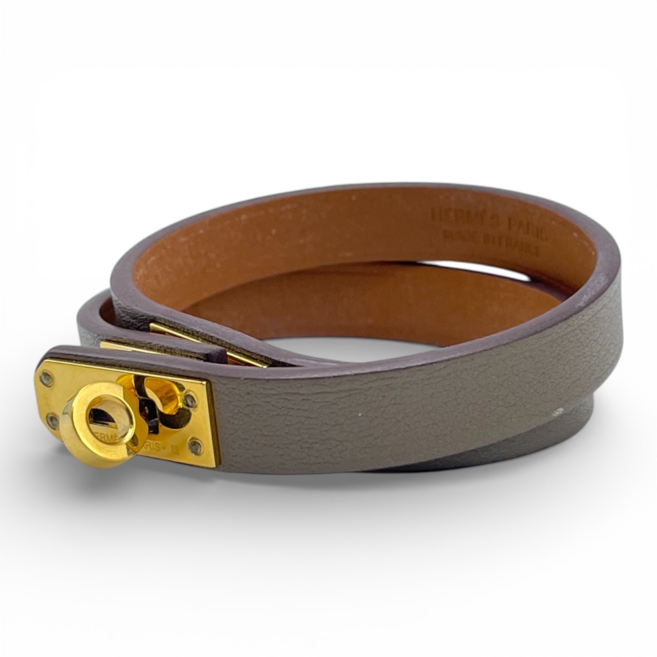 エルメス レザーブレスレット ミニ・ケリー ドゥブルトゥール T2