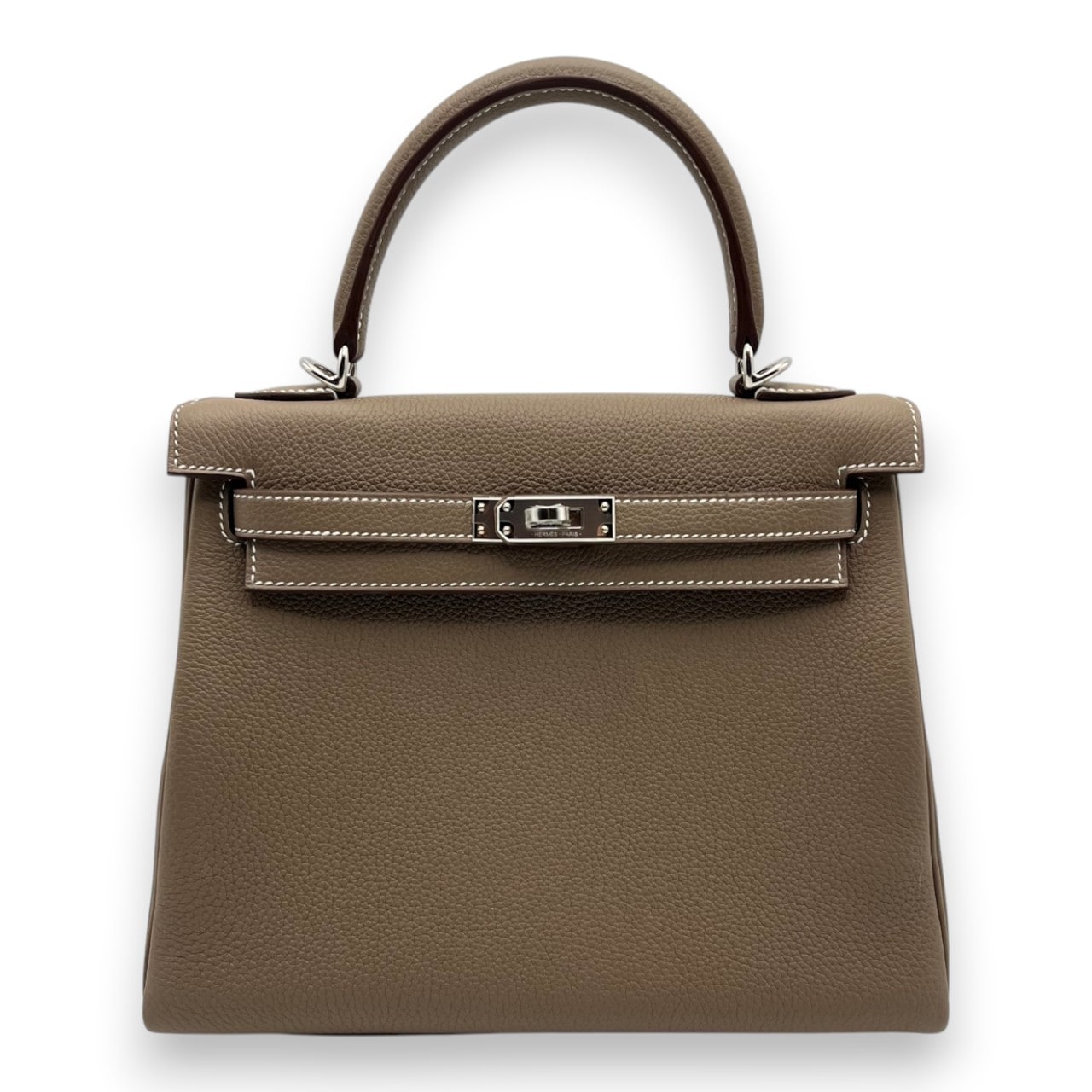 【現金特価】エルメス ケリー 25 エトゥープ トゴ シルバー金具 K刻印