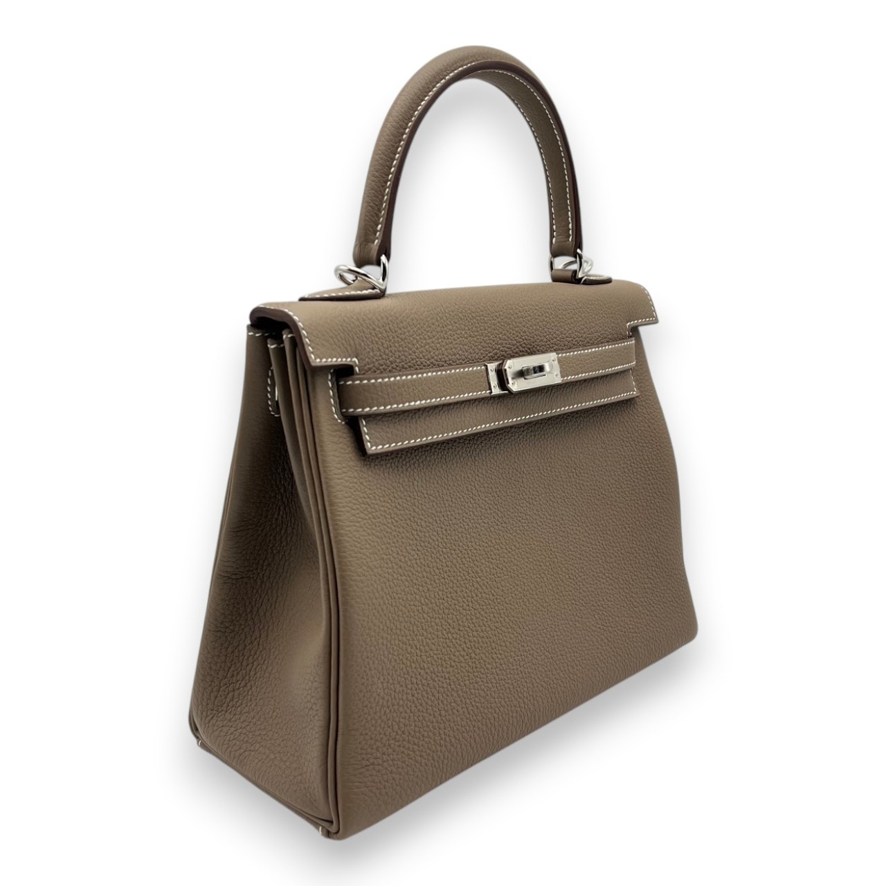 【現金特価】エルメス ケリー 25 エトゥープ トゴ シルバー金具 K刻印