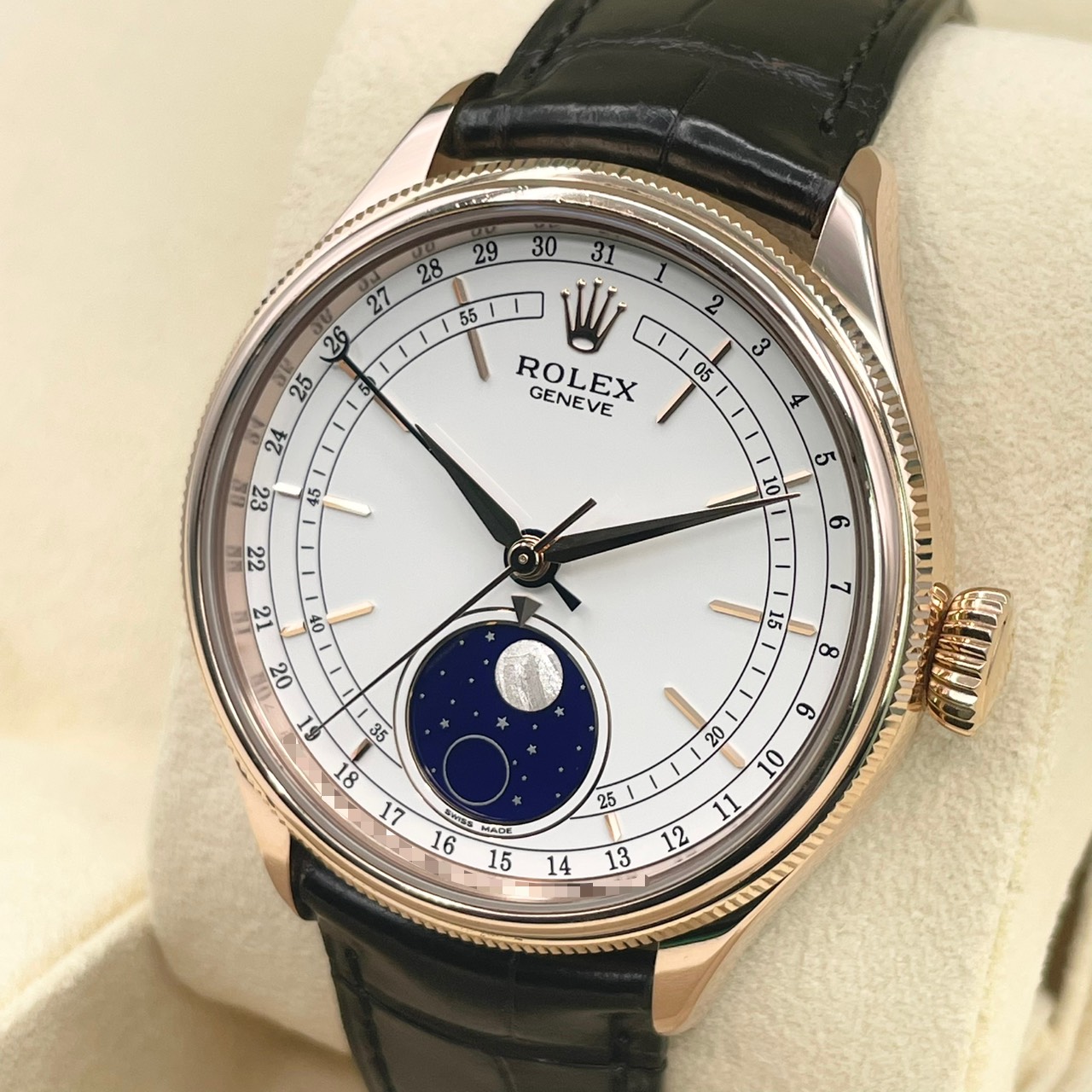 ロレックス チェリーニムーンフェイズ 50535 ホワイト エバーローズゴールド 39mm