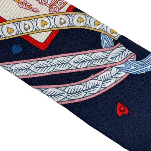 エルメス ツイリー ビジューピケ ハートのクイーン ノワール/ルージュ シルク100％