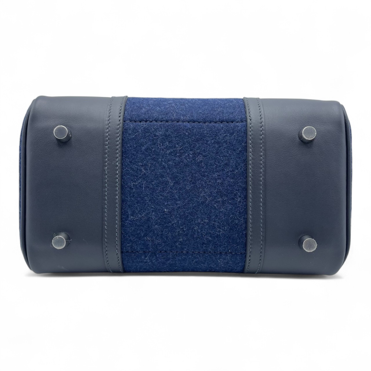 エルメス バーキン25 ゴーチーム キャバン/ブルーニュイ/ノワール フェルト/スイフト シルバー金具 W刻印