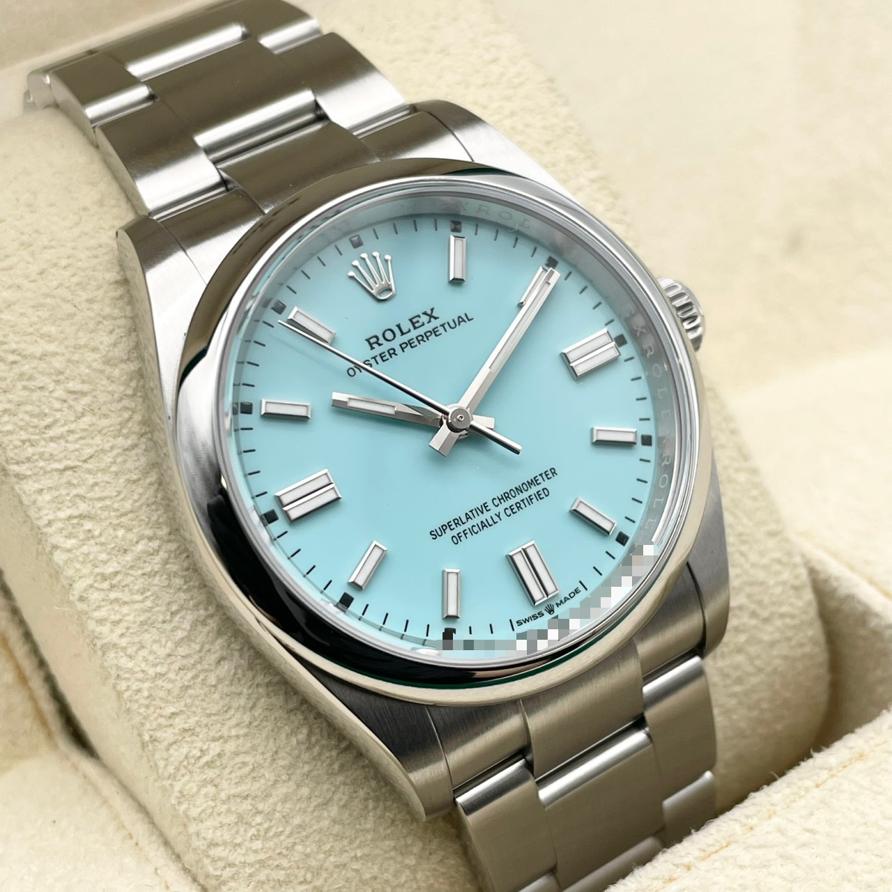 ロレックス オイスターパーペチュアル 126000 ターコイズブルー ステンレスチール 36mm