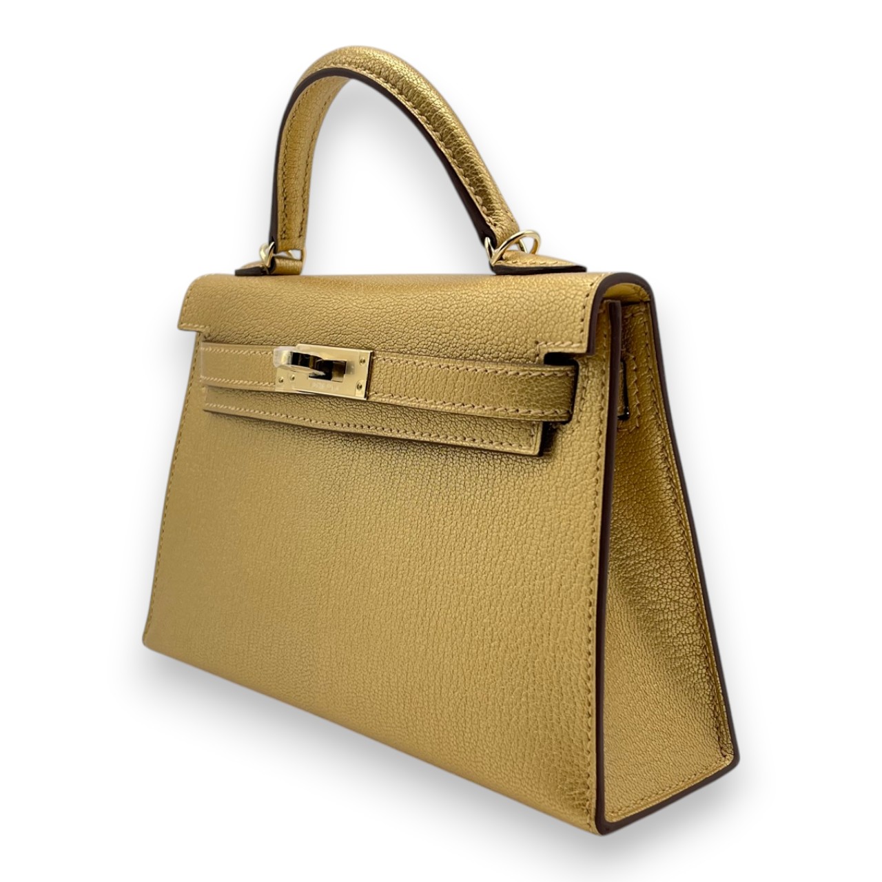 エルメス ミニケリー ドレ シェーブルシャムキラ シャンパンゴールド金具 K刻印