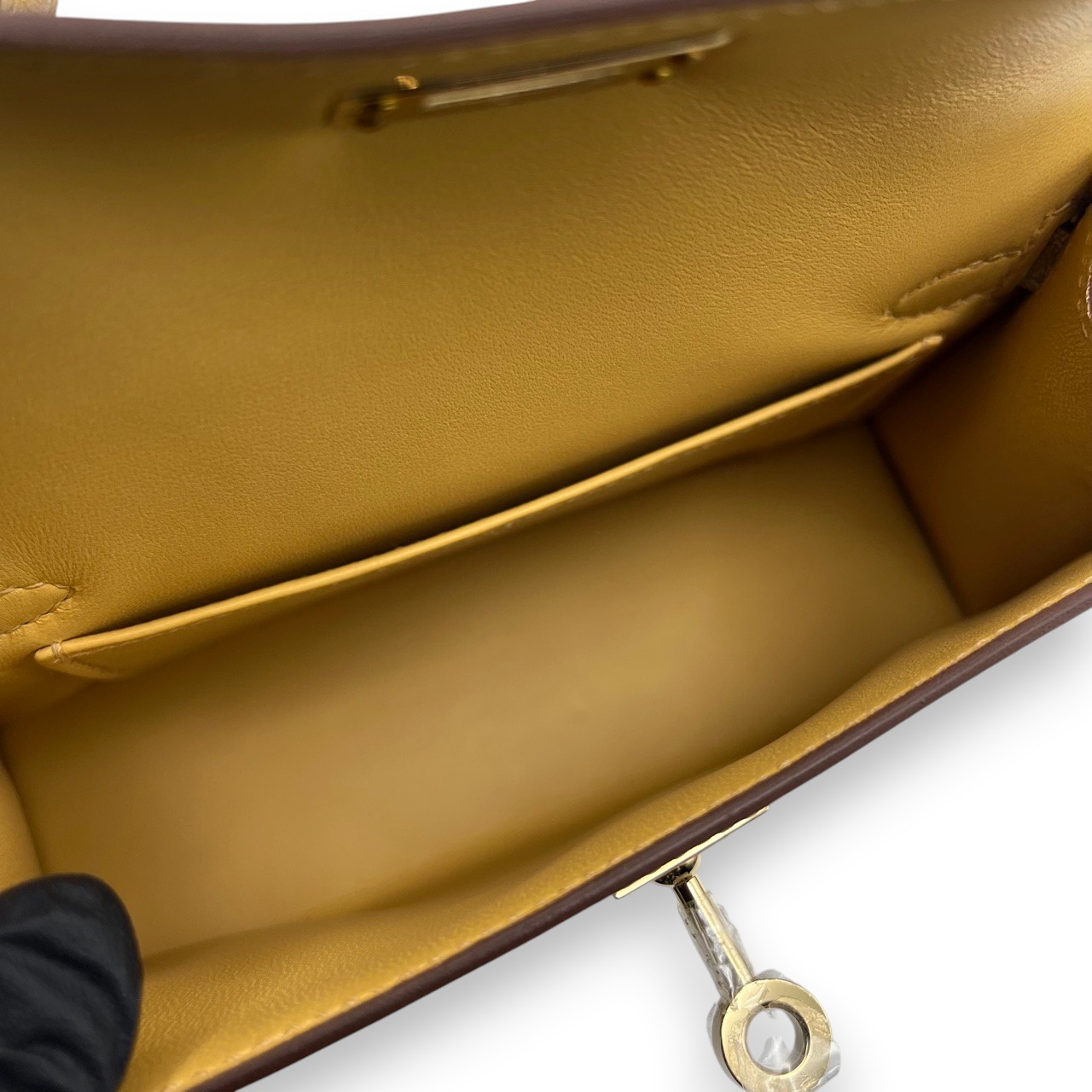 エルメス ミニケリー ドレ シェーブルシャムキラ シャンパンゴールド金具 K刻印