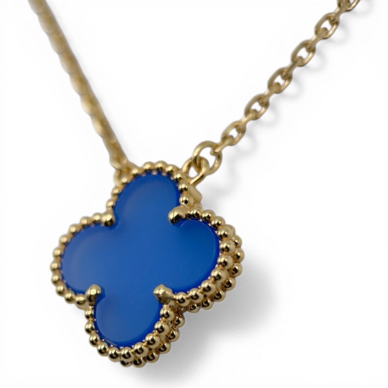 ヴァンクリーフ＆アーペル ヴィンテージアルハンブラ ペンダント VCARP9SY00 ブルーアゲート 18K イエローゴールド