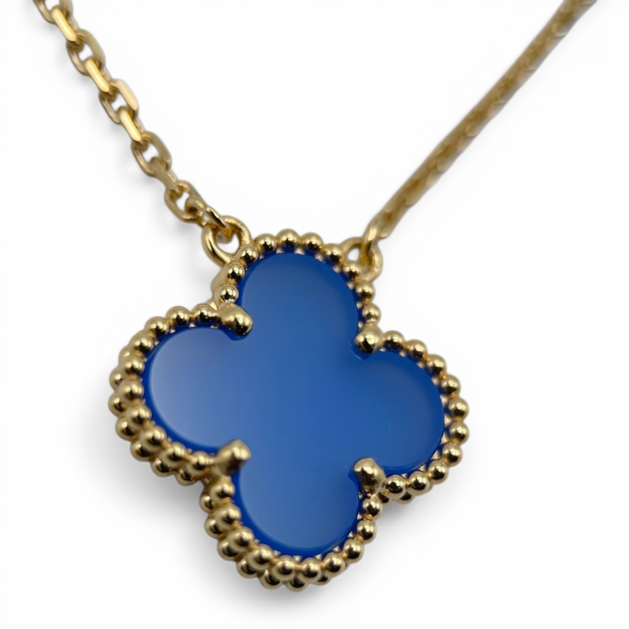 ヴァンクリーフ＆アーペル ヴィンテージアルハンブラ ペンダント VCARP9SY00 ブルーアゲート 18K イエローゴールド