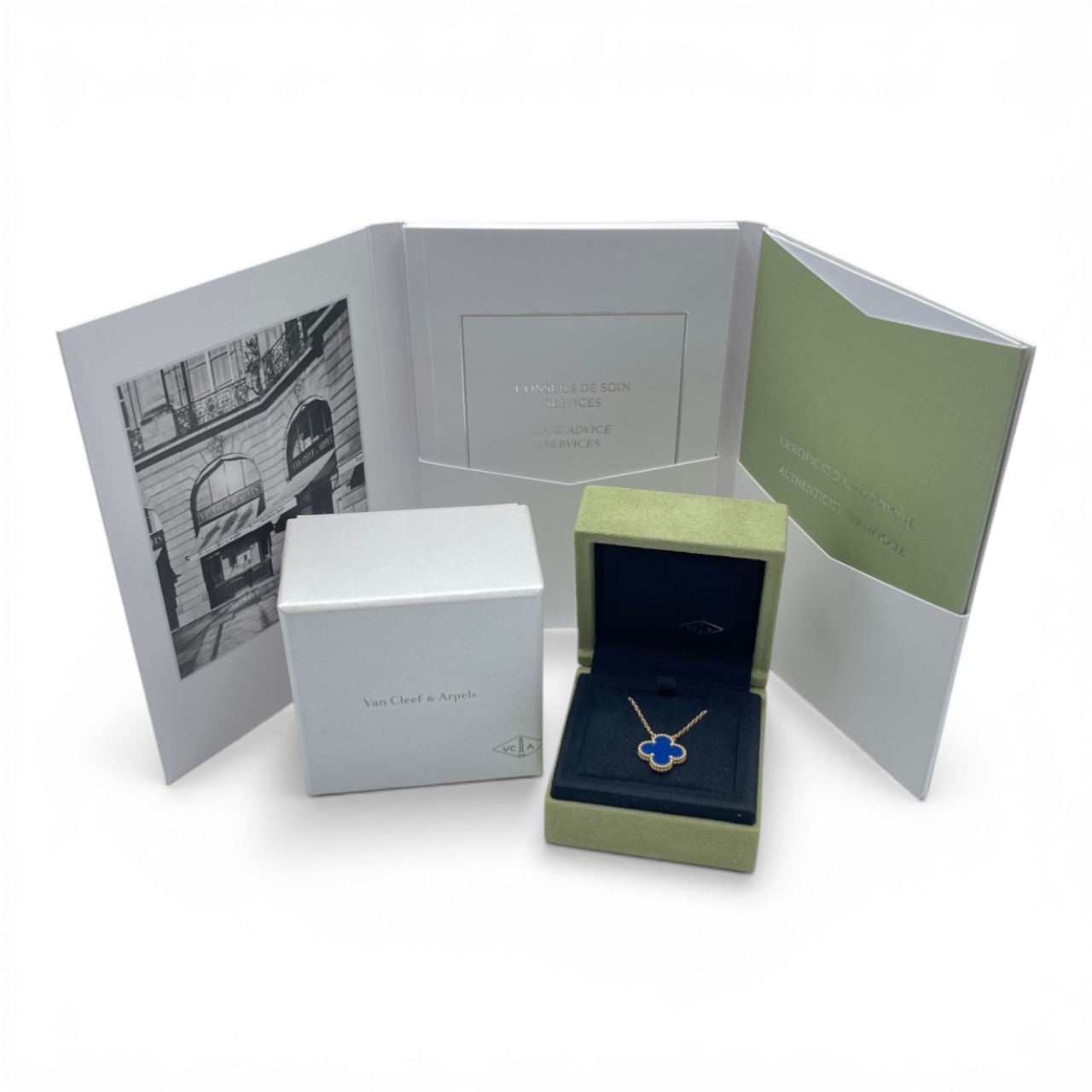 ヴァンクリーフ＆アーペル ヴィンテージアルハンブラ ペンダント VCARP9SY00 ブルーアゲート 18K イエローゴールド