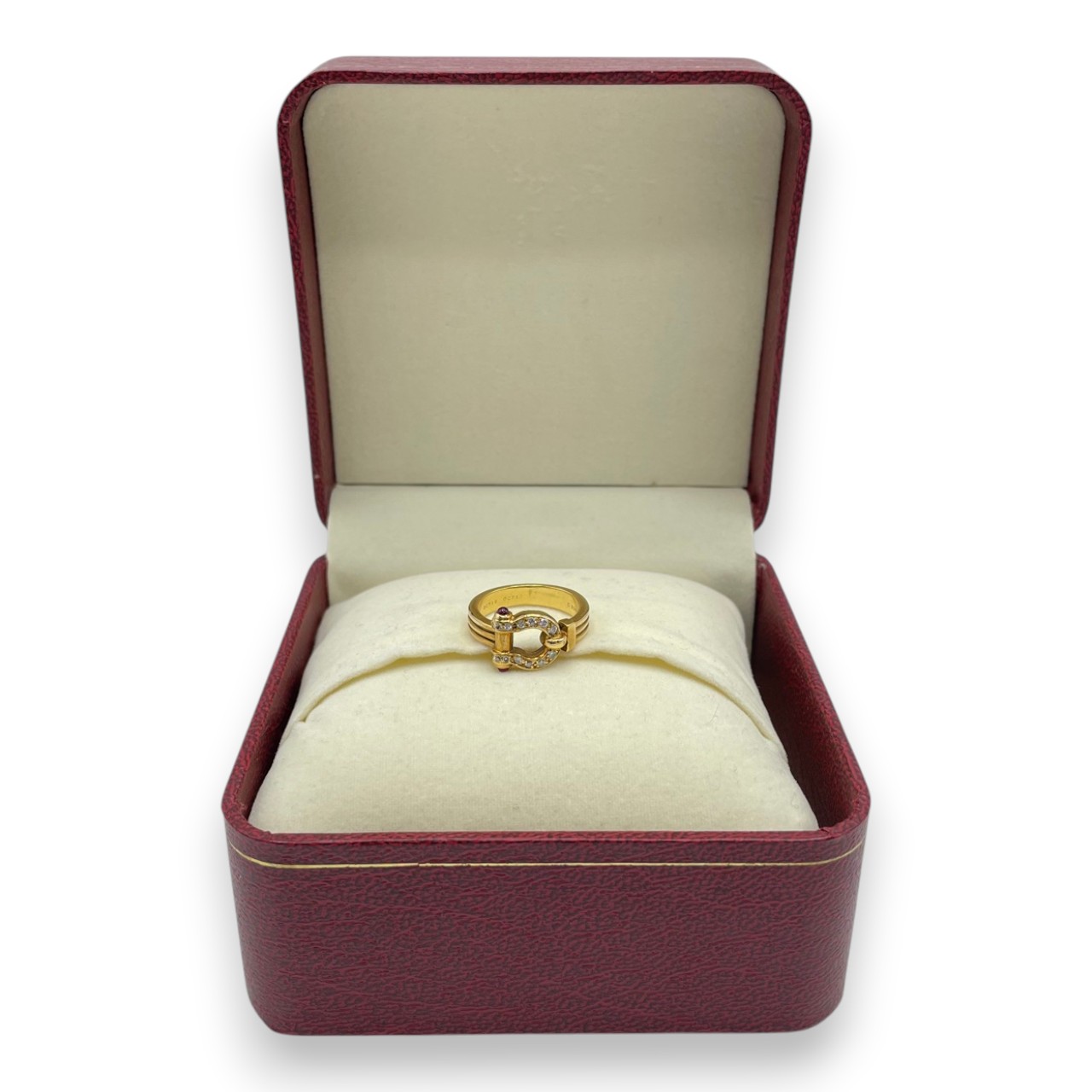 ヴァンクリーフ＆アーペル ヴィンテージ ホースシュー リング ダイヤモンド ルビー 18K イエローゴールド 10号