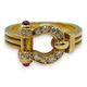 ヴァンクリーフ＆アーペル ヴィンテージ ホースシュー リング ダイヤモンド ルビー 18K イエローゴールド 10号