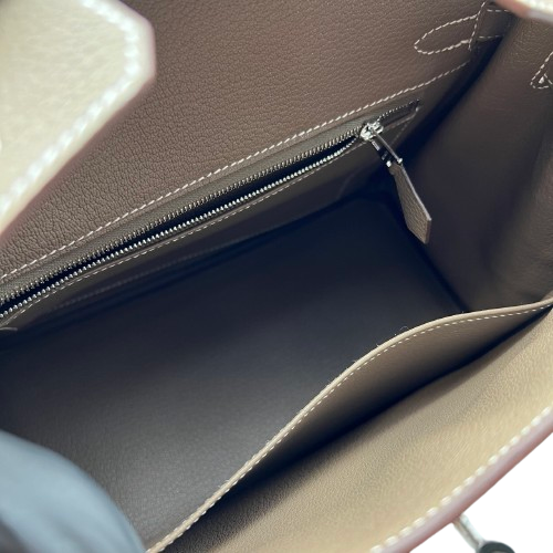 エルメス バーキン 25 エトゥープ トゴ シルバー金具 B刻印