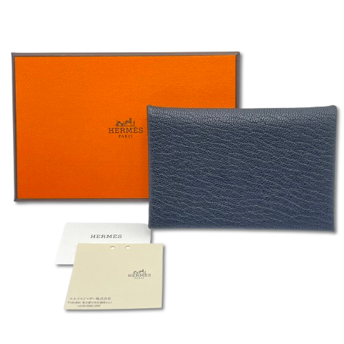 エルメス カルヴィ ノワール シェーヴル・ミゾール シルバー金具 W刻印