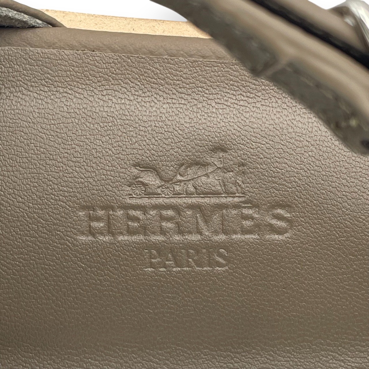 エルメス サントリーニ サンダル 37 エトゥープ カーフ 23.5cm