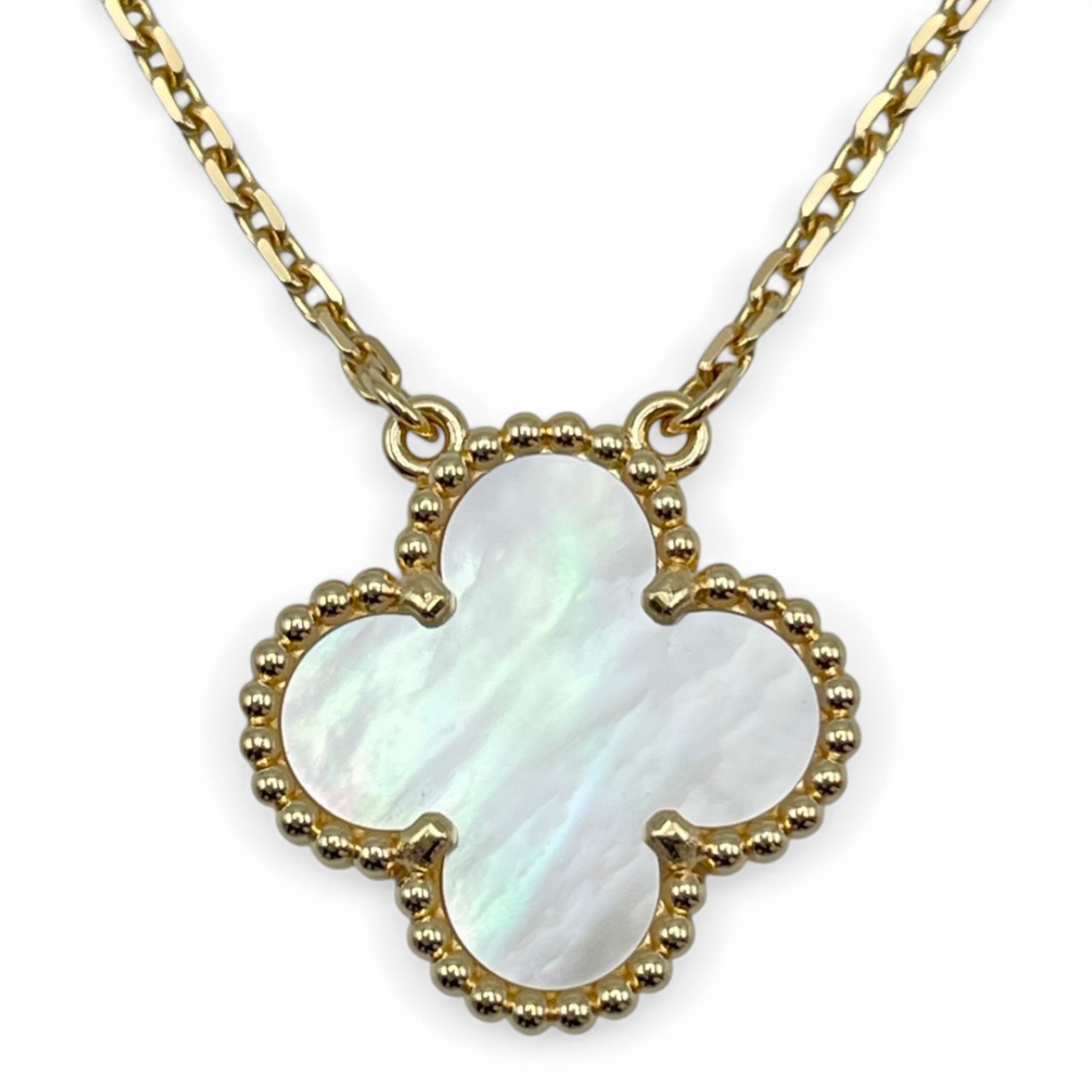 ヴァンクリーフ＆アーペル ヴィンテージアルハンブラ ペンダント VCARA45900 マザーオブパール イエローゴールド