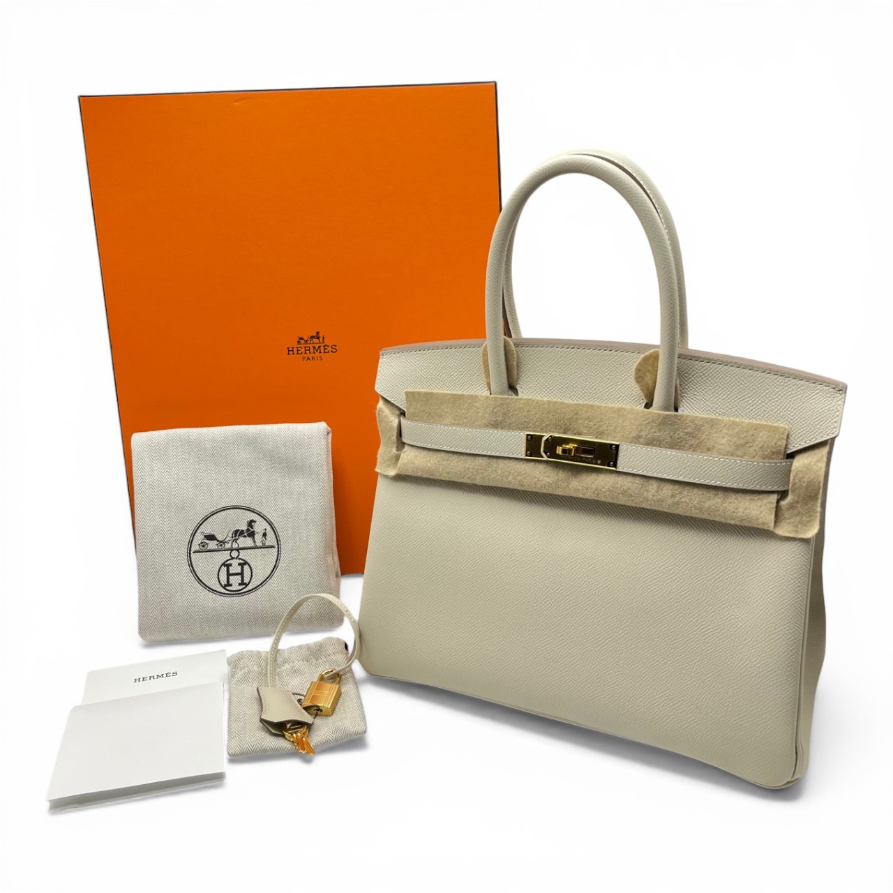 エルメス バーキン 30 クレ エプソン ゴールド金具 B刻印