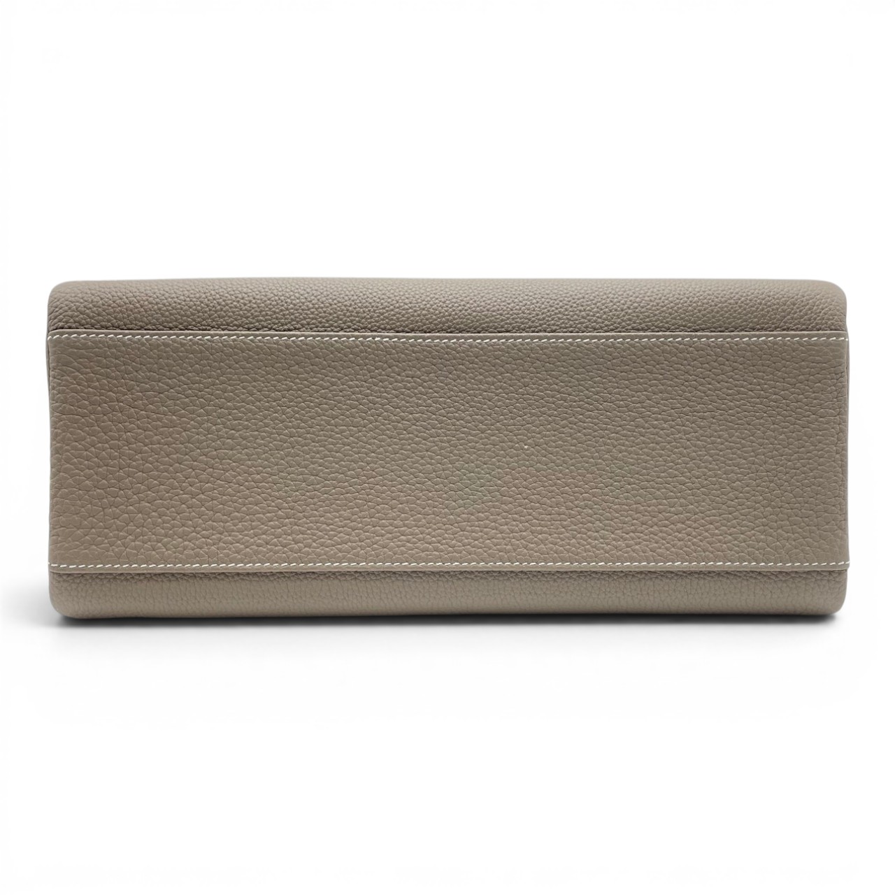 HERMES エルメス　リネン　シルク混　レザー　セリエ　ベージュ グレー57 エルメス ケリーメッセンジャー GM エトゥープ トゴ シルバー金具 K