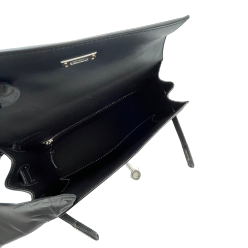 エルメス ケリーパデット 25 ノワール スイフト シルバー金具 B刻印