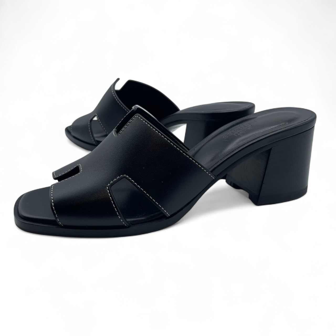 エルメス オアジス サンダル 37.5 ノワール 24.5cm