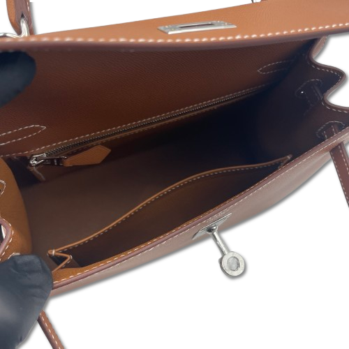 エルメス ケリー 25 ゴールド ヴォーマダム シルバー金具 K刻印