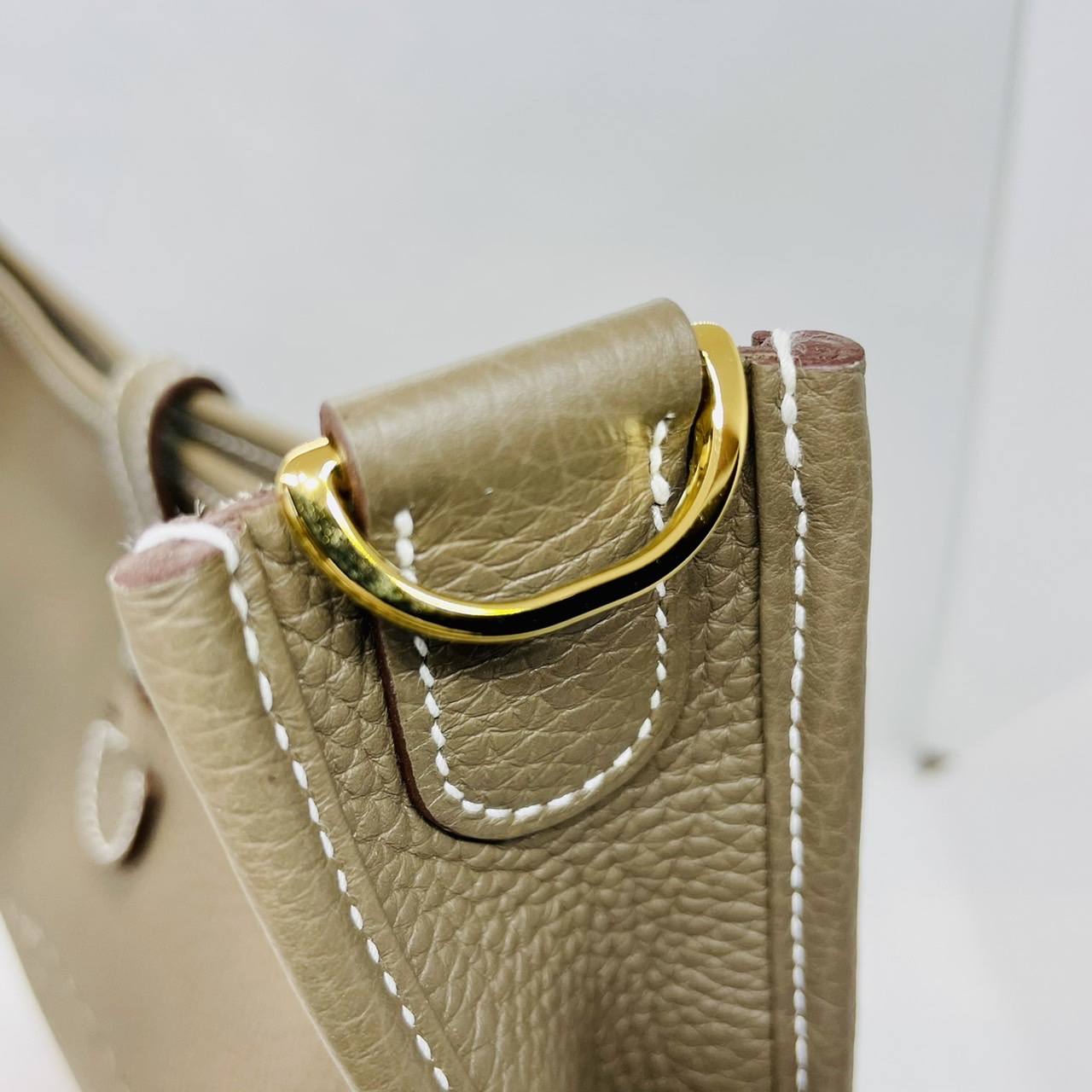 エルメス エヴリン PM トリヨンクレマンス エトゥープ ゴールド金具 U刻印