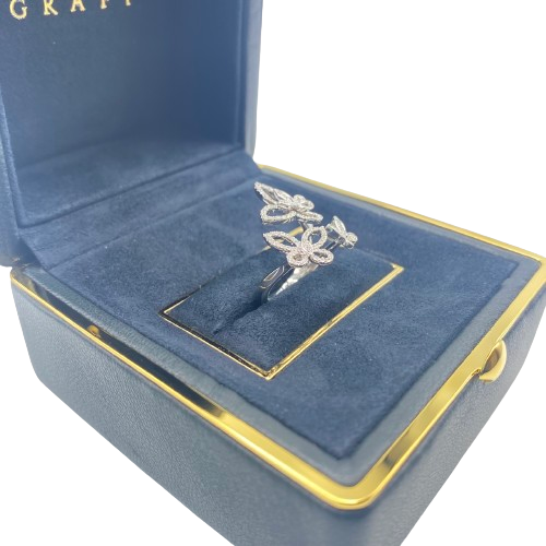 グラフ トリプルバタフライ シルエット ダイヤモンド リング ホワイトゴールド