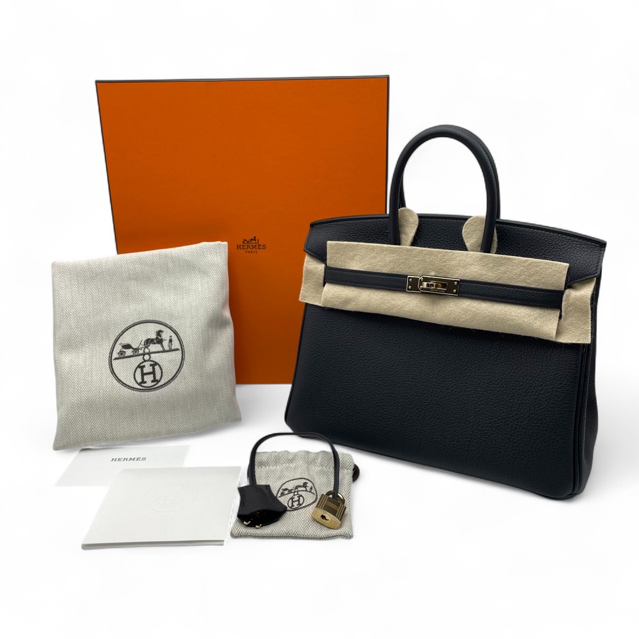 現金特価】エルメス バーキン 25 ノワール トゴ シャンパンゴールド