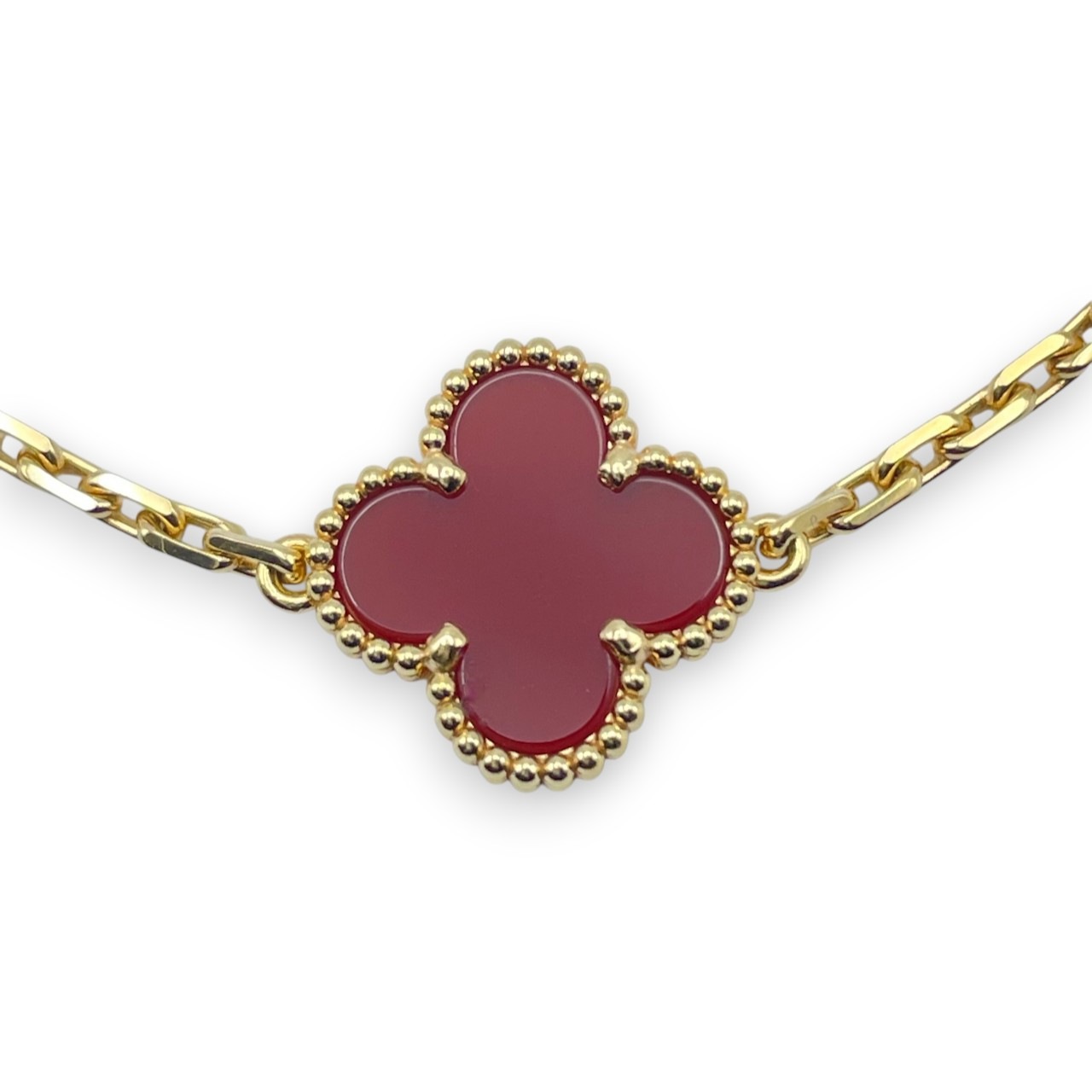 ヴァンクリーフ＆アーペル ヴィンテージアルハンブラ 5モチーフ ブレスレット VCARD35500 カーネリアン イエローゴールド