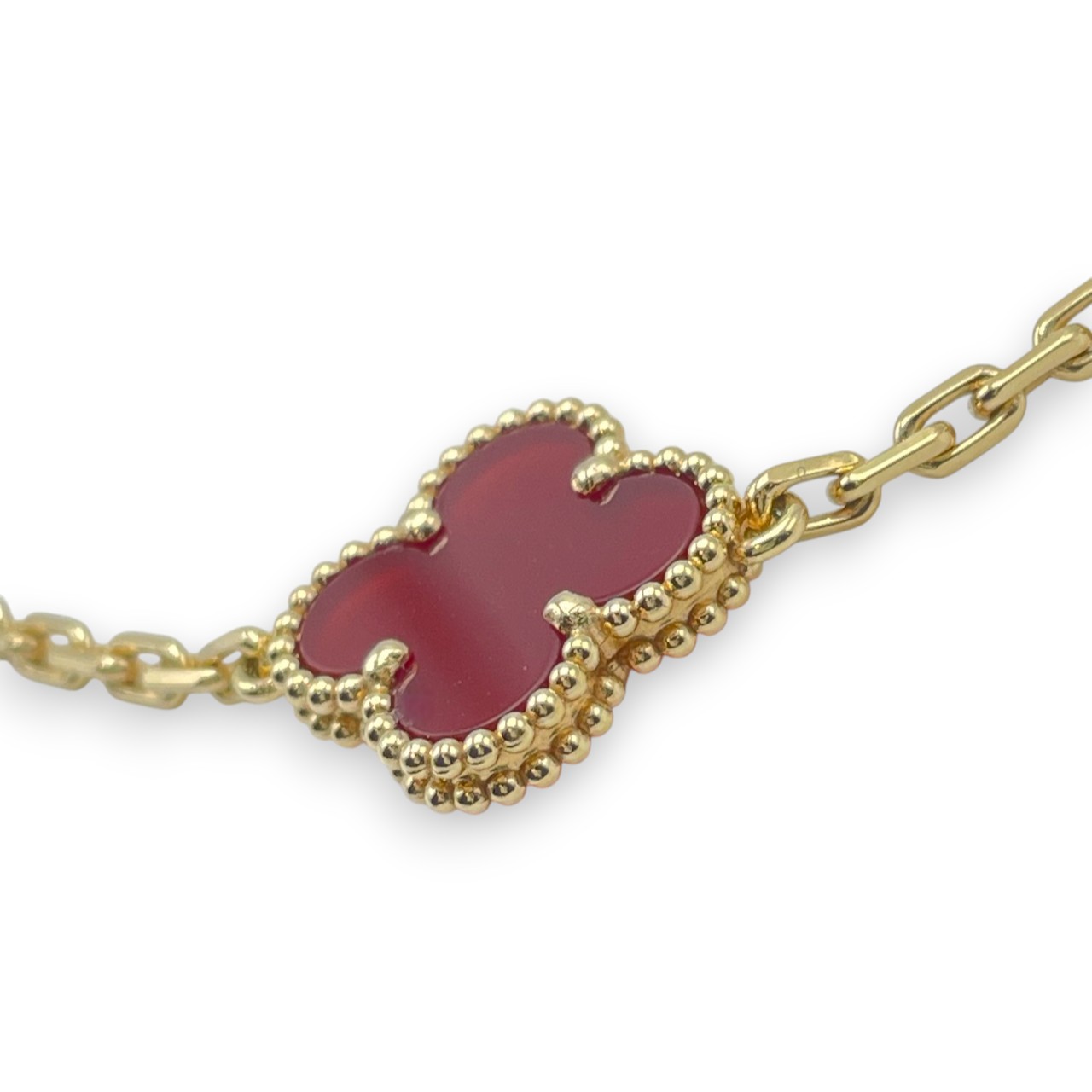 ヴァンクリーフ＆アーペル ヴィンテージアルハンブラ 5モチーフ ブレスレット VCARD35500 カーネリアン イエローゴールド