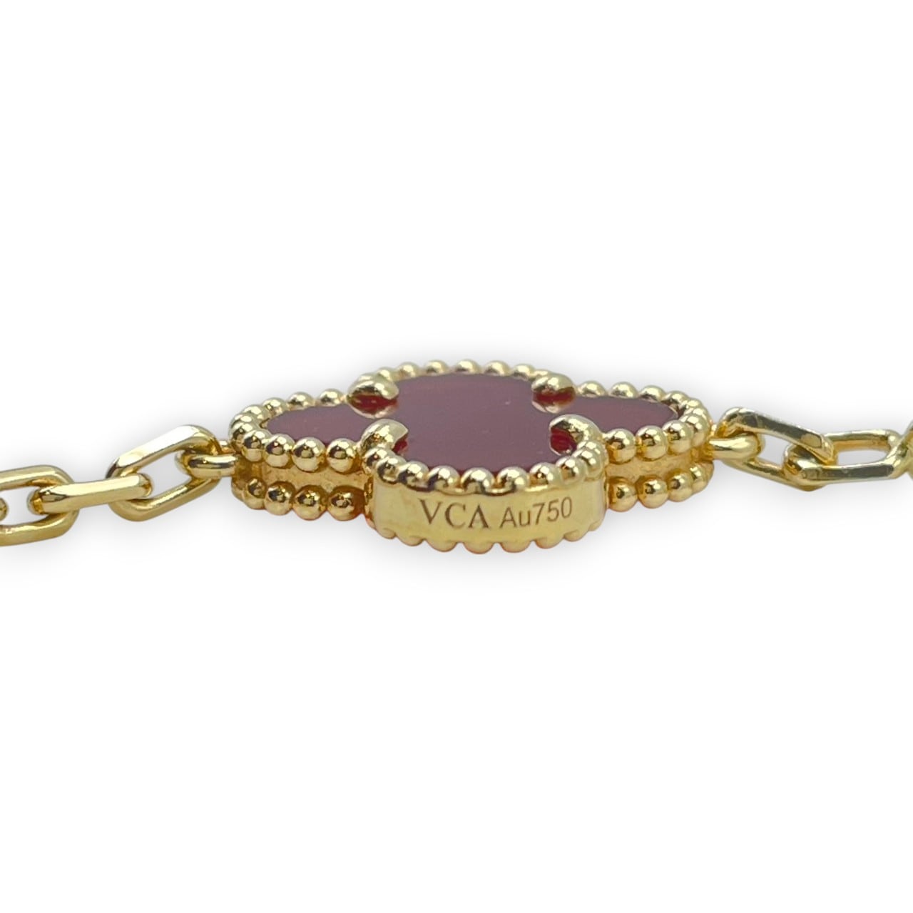 ヴァンクリーフ＆アーペル ヴィンテージアルハンブラ 5モチーフ ブレスレット VCARD35500 カーネリアン イエローゴールド