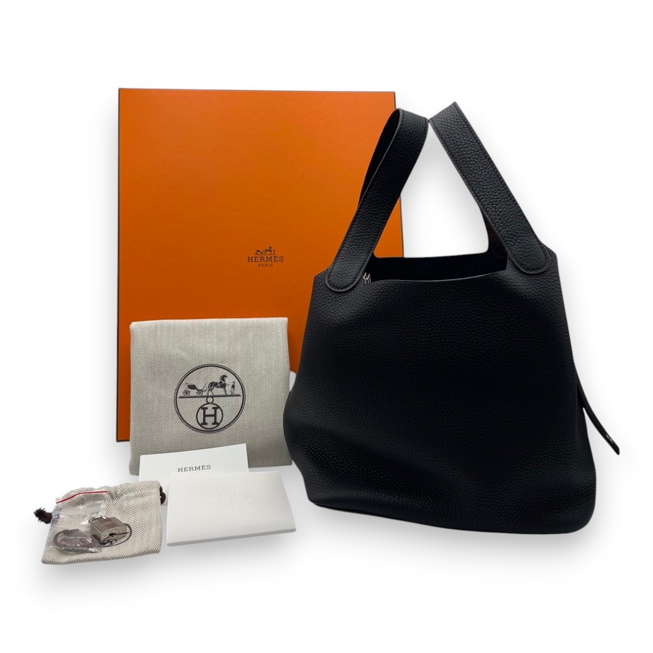 エルメス ピコタンロック MM ノワール トリヨンクレマンス シルバー