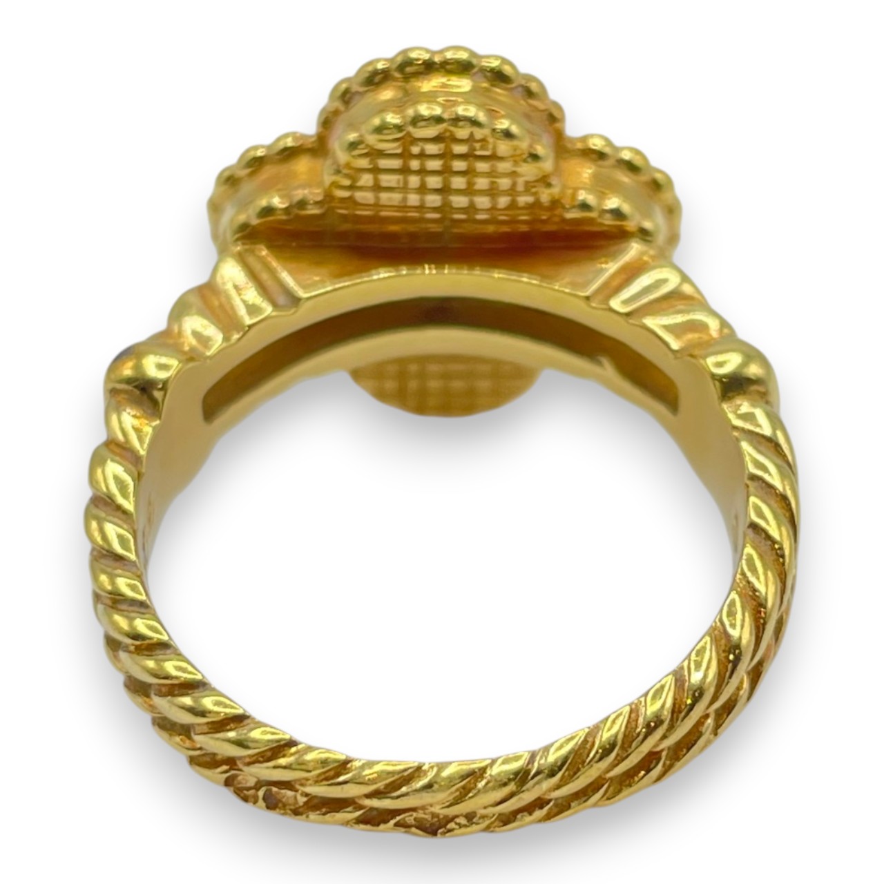 ヴァンクリーフ＆アーペル ヴィンテージ アルハンブラ リング マザーオブパール ダイヤモンド 18K イエローゴールド 12号