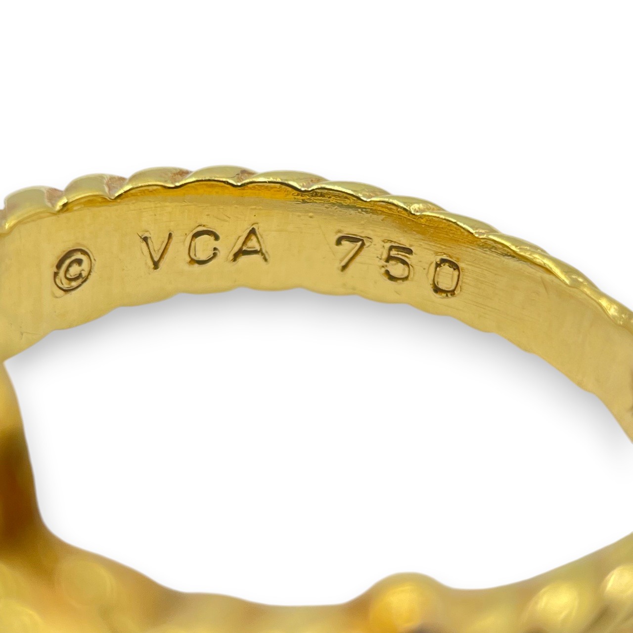 ヴァンクリーフ＆アーペル ヴィンテージ アルハンブラ リング マザーオブパール ダイヤモンド 18K イエローゴールド 12号