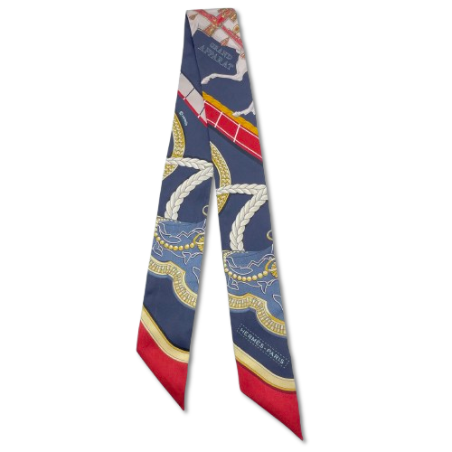 エルメス ツイリー グラン・アパラ アントラシト/ボルドー/オール シルク100％