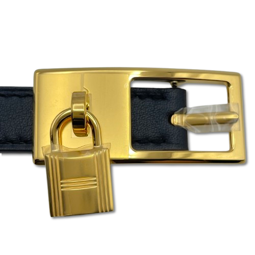 エルメス ラッキー 15 リバーシブル カデナ ベルト ノワール/ゴールド スイフト ゴールド金具 W刻印